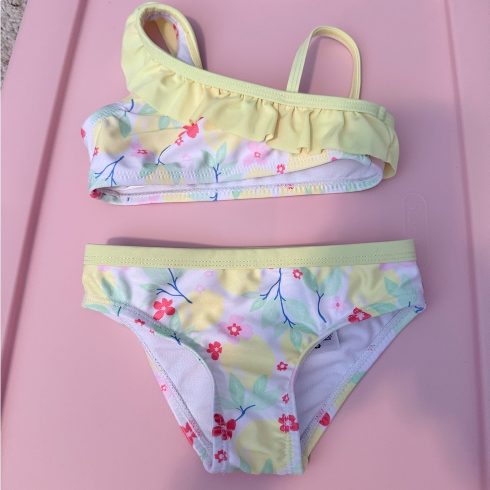 Wonder Nation Yellow and White Floral Bikini